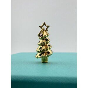 RARE Tiffany & Co. 18k Sapphire & Emerald Christmas Tree Charm 💛🎄✨